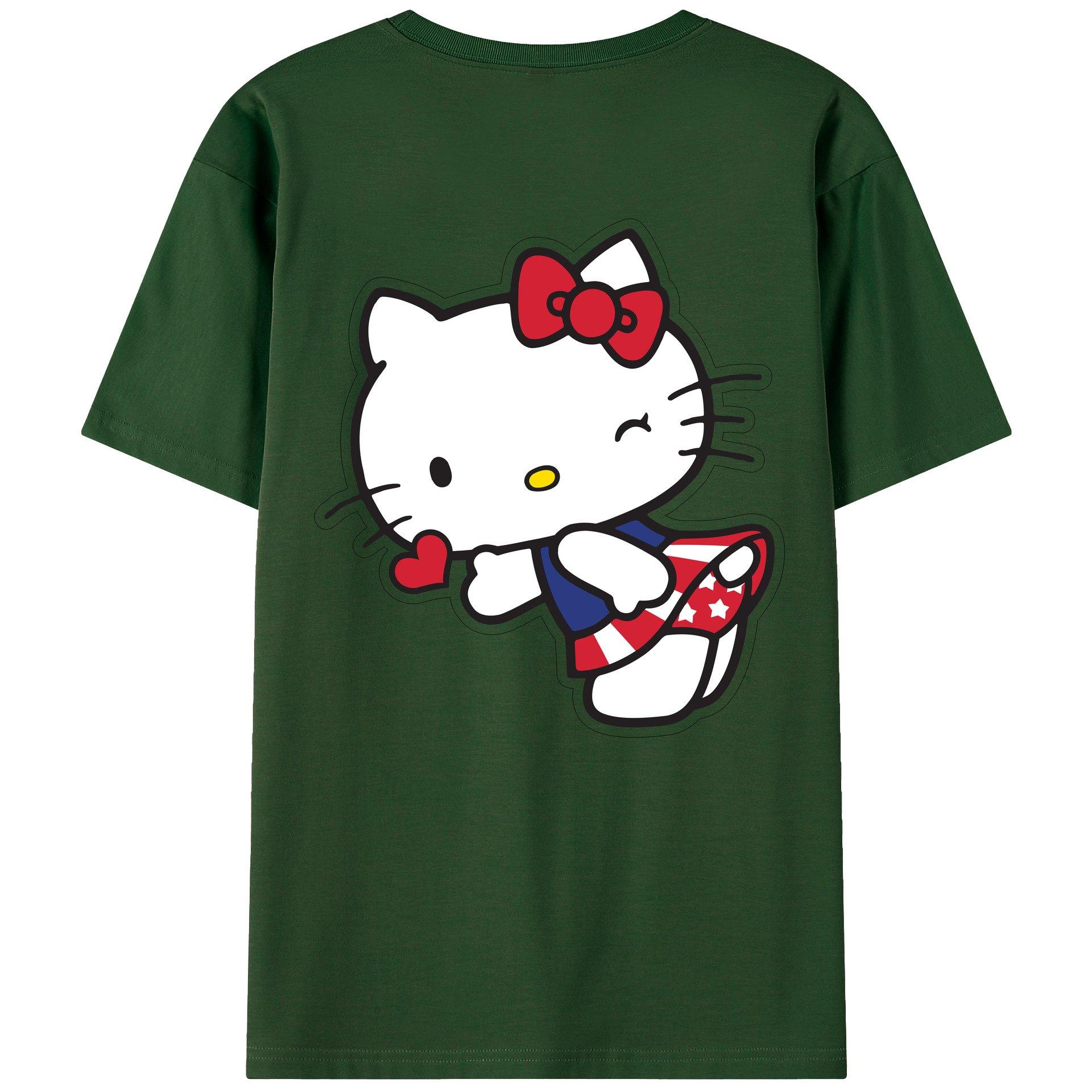 （画像用） Hello Kitty ハローキティ 綿100％半袖Tシャツ（背面プリント）